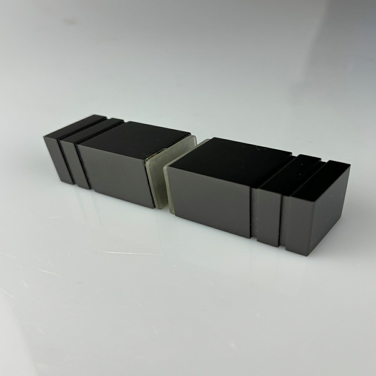 Double Pull Knob - Square - Gun Black Dumb Oil